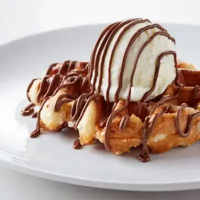 Nutella Waffle With Ice Cream